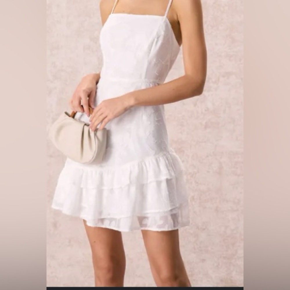 Short Ruffled Lace Dress